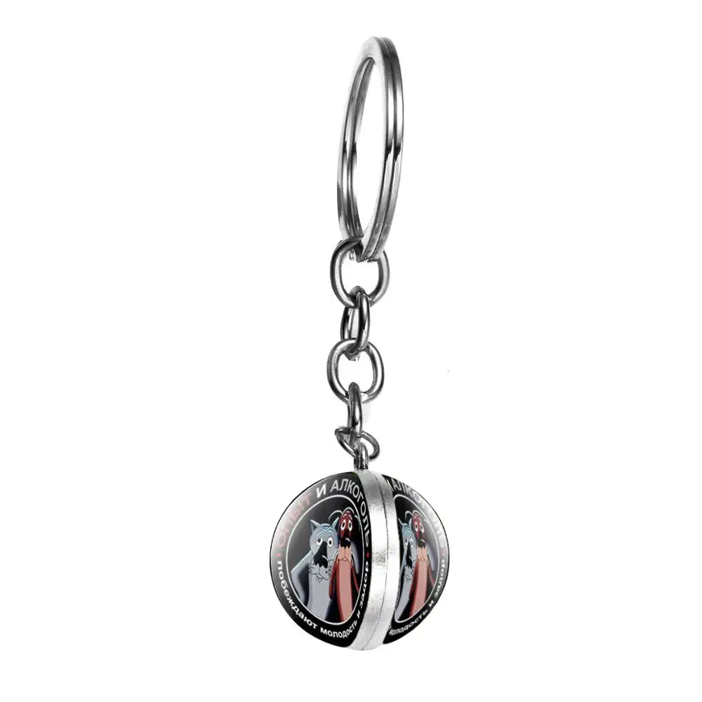 Творческий 3D отпечаток кулон брелки для ключей волк собаки кролика в искусстве