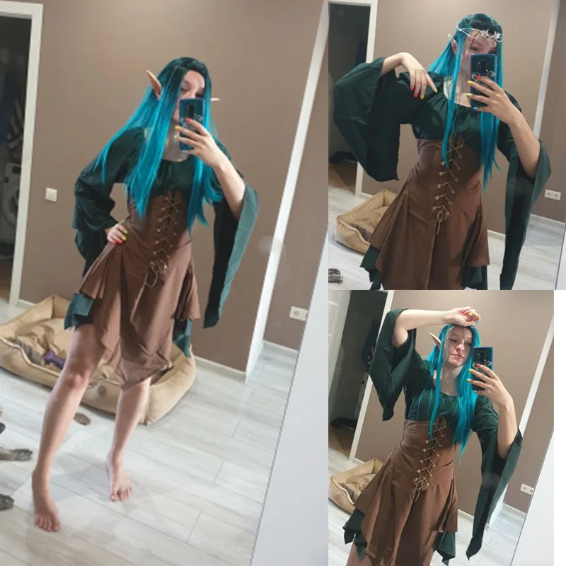 Женский костюм сказочного эльфа для косплея на Хэллоуин средневековое винтажное