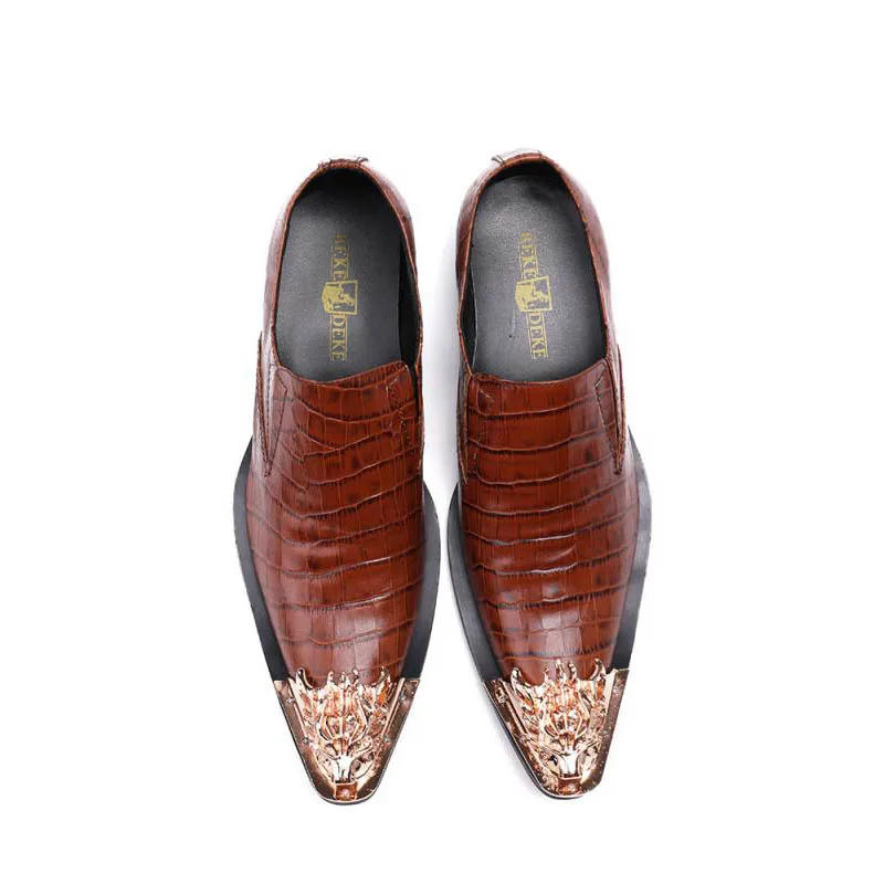 Классические туфли в винтажном стиле коричневого цвета с матовым носком Мужская