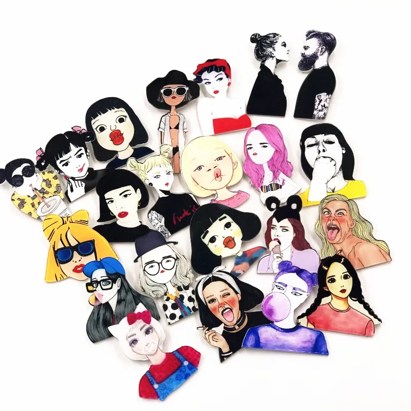 Смешанный стиль выберите 1 шт. Модные Акриловые Значки для девочек значки с