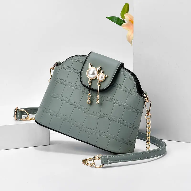 

Crocodile Pattern Leather Saddle Bag Luxury Handbags for Women 2021 New Fashion Versatile High Quality Chain Small Shoulder Bags
