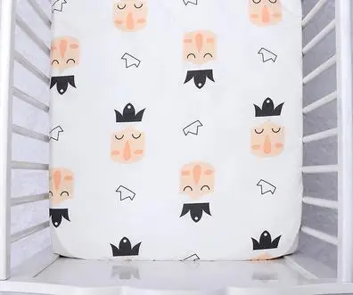 N Простыня для детской кроватки из хлопка с героями мультфильмов, черно-белая кроватка, простыня для новорожденных, матрас, чехол, кроватка для новорожденного, постельное белье для малышей, постельные принадлежности - Цвет: N