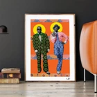 Современные картины на холсте с африканскими черными людьми Женская Девушка настенные картины для гостиной домашний декор