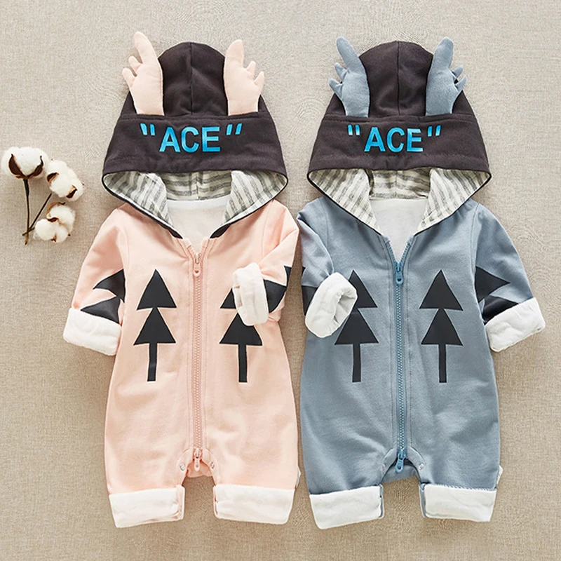 Хлопковый комбинезон для новорожденных мальчиков и девочек детские осенние