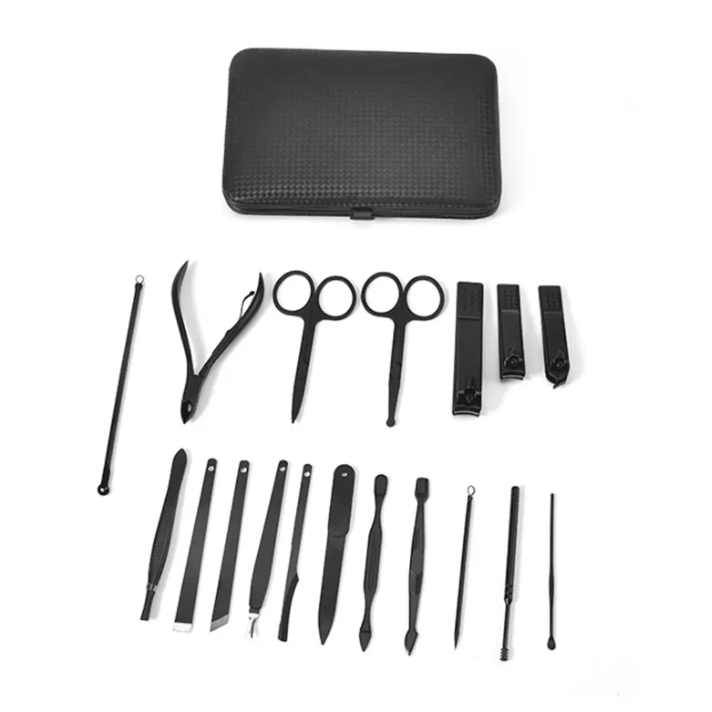 

18 Pcs Professional Nail Cutter Pedicure Scissors Set Stainless Steel Eagle Hook Portable Manicure Nail Clipper Tool Set