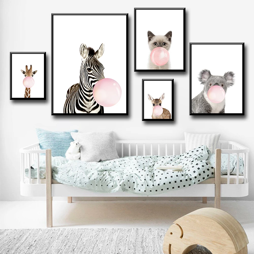 Картина на холсте с изображением животных зебры жирафа|Рисование и каллиграфия| |