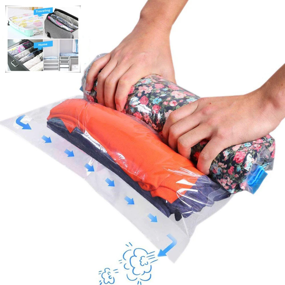 12Pcs/set PA + PE Travel Compression Vacuum Storage Space Saving Bags Saver Vacum Bag Durable | Дом и сад