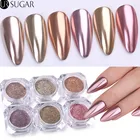 Розовое золото зеркальный блеск для ногтей порошок золотой Шампанский металлический эффект металлический хромовый Пигмент Порошок для дизайна ногтей украшение УФ-гель