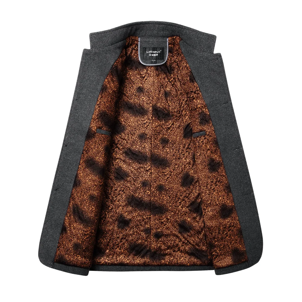 Men's Tweed Coat,Men's Trench Coat Jacket,Middle-aged Dad's Coat,collar Tweed Coat,Middle-aged and Old Wool Coat,Tweed Coat Men