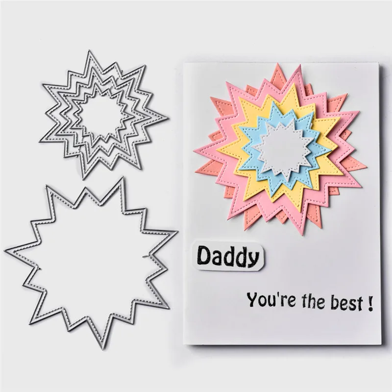 DiyArts слой штампов резка Солнечный свет звезда рамка ремесла металлическая для