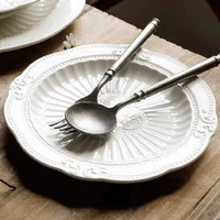 french plate light luxury relief disc western creative lace white porcelain dessert pastry plates home breakfast %d0%bf%d0%be%d1%81%d1%83%d0%b4%d0%b0 platos