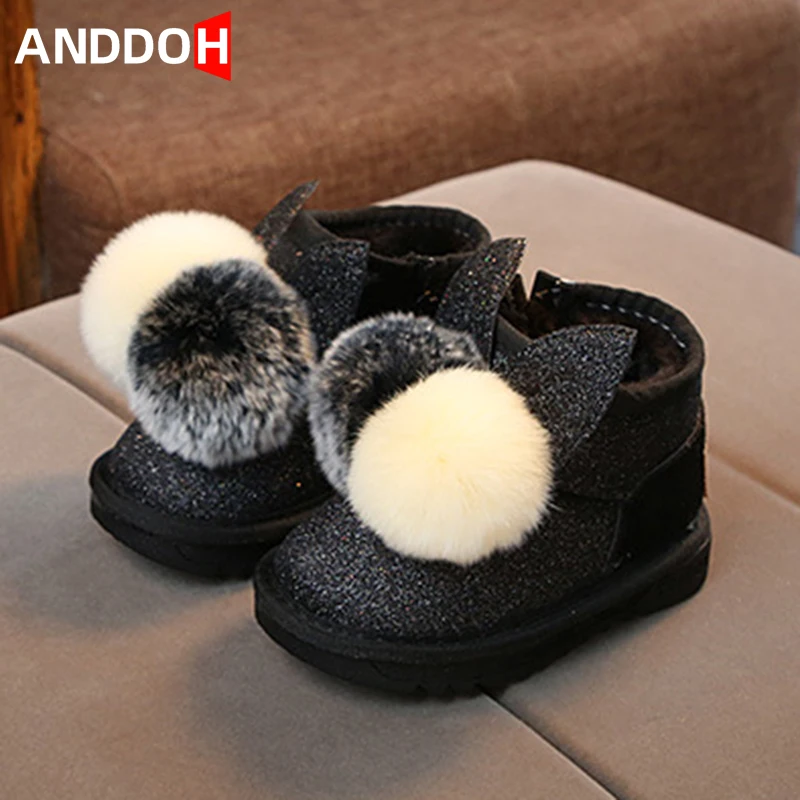 

Size 22-30 Baby Winter Plus Cotton Snow Boots Children Warm Thickened Fleece Boots for Boys Girls Kids Soft Bottom Toddler Shoes