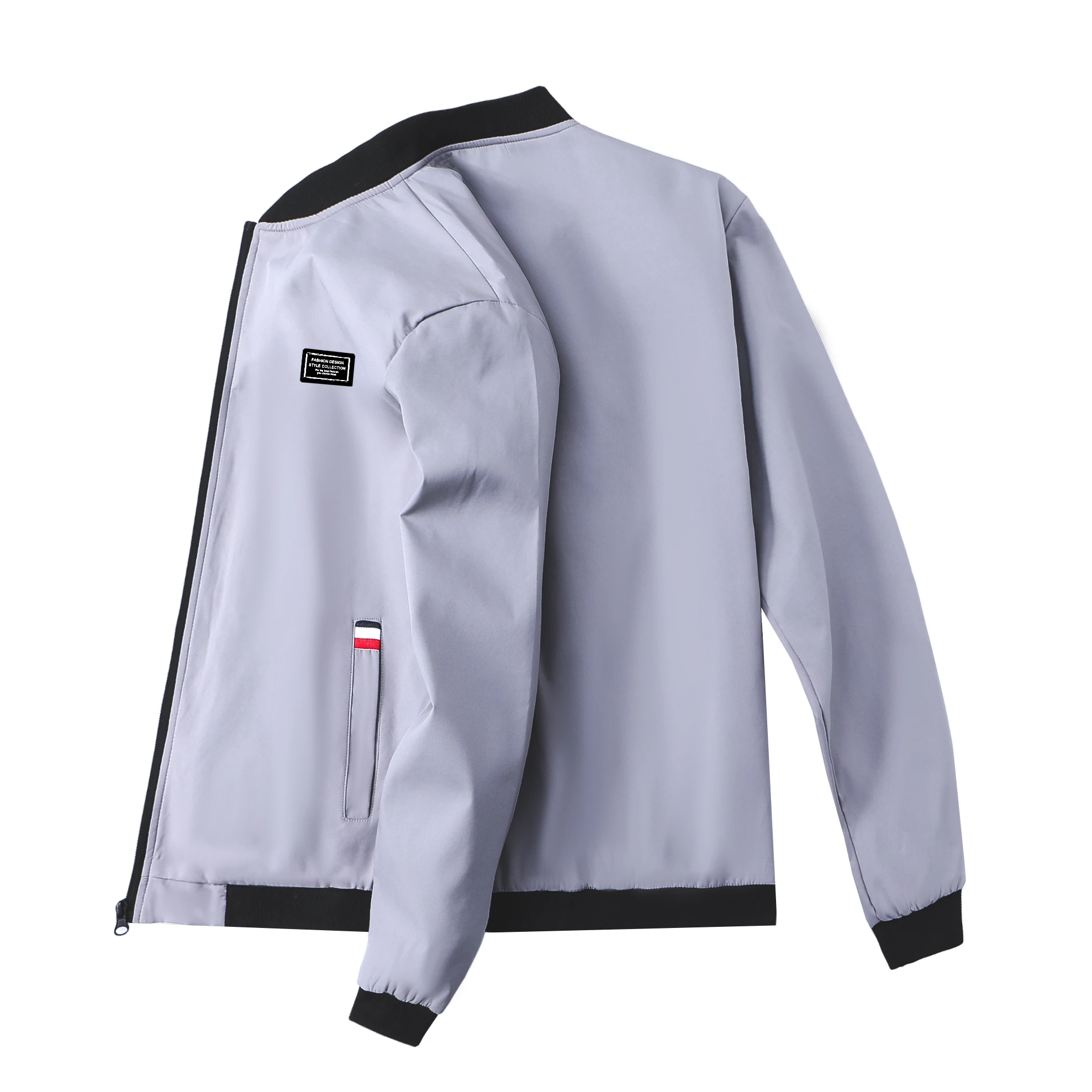 

Мужская осенняя куртка, новинка 2021, модная мужская повседневная Уличная куртка в стиле хип-хоп, приталенная куртка на молнии, четыре сезона, ...