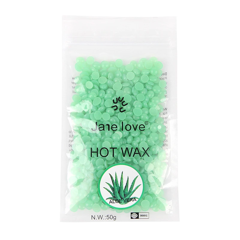 Green -50g 50 г/пакет, воск для депиляции, горячая пленка, твердый воск, гранулы, для восковой эпиляции, бикини, для удаления волос на теле, Bean, восковые бобы - Цвет: Green -50g