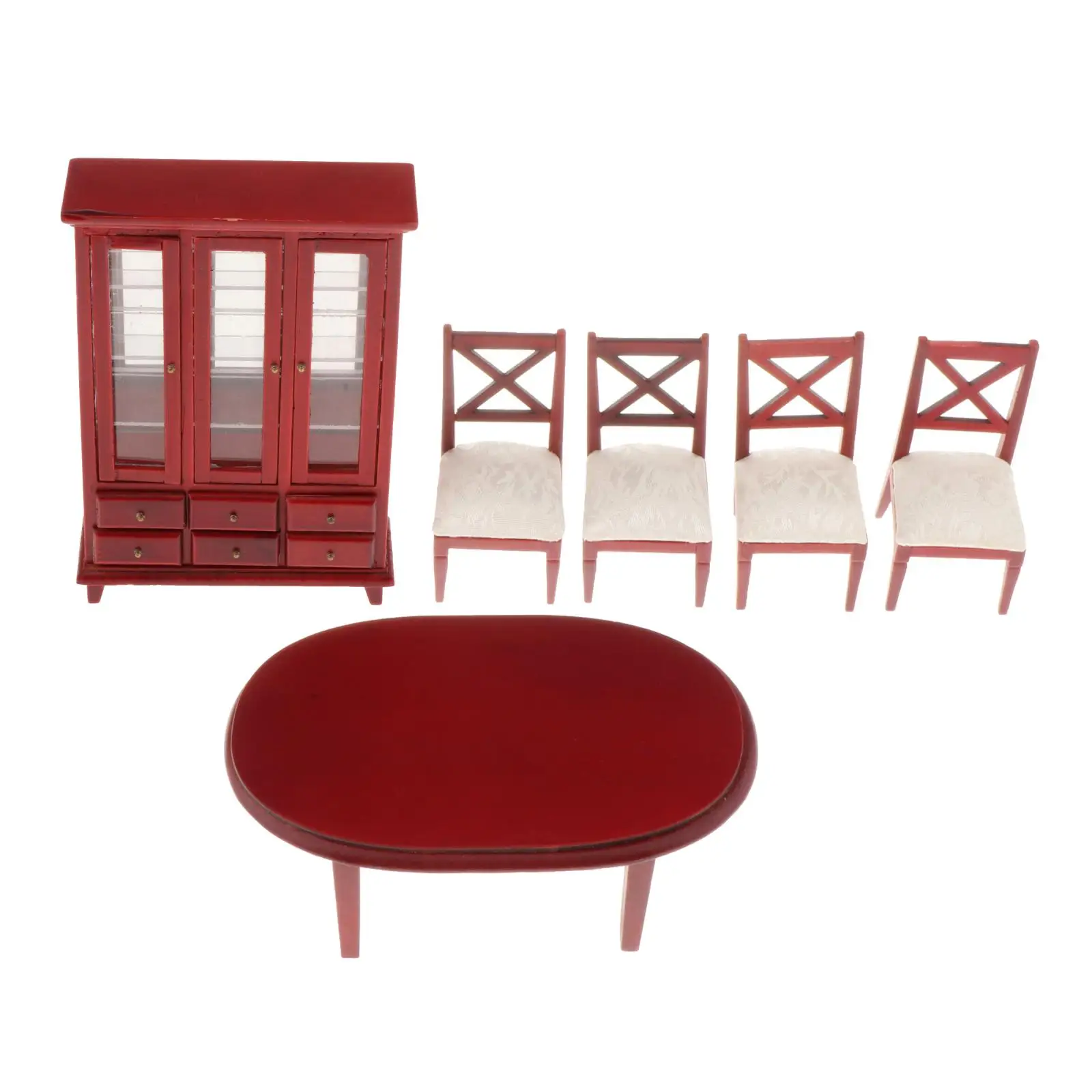 

6 шт., стулья для круглого стола и шкафчик-подходят для кукол, товары для жизни