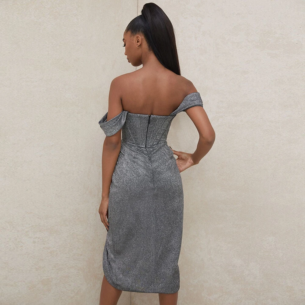 

Deer Lady High Qualty Christmas Dress 2020 New Off Shoulder Sequin Bodycon Dress Celebrity Club Party Dress Women Evening
