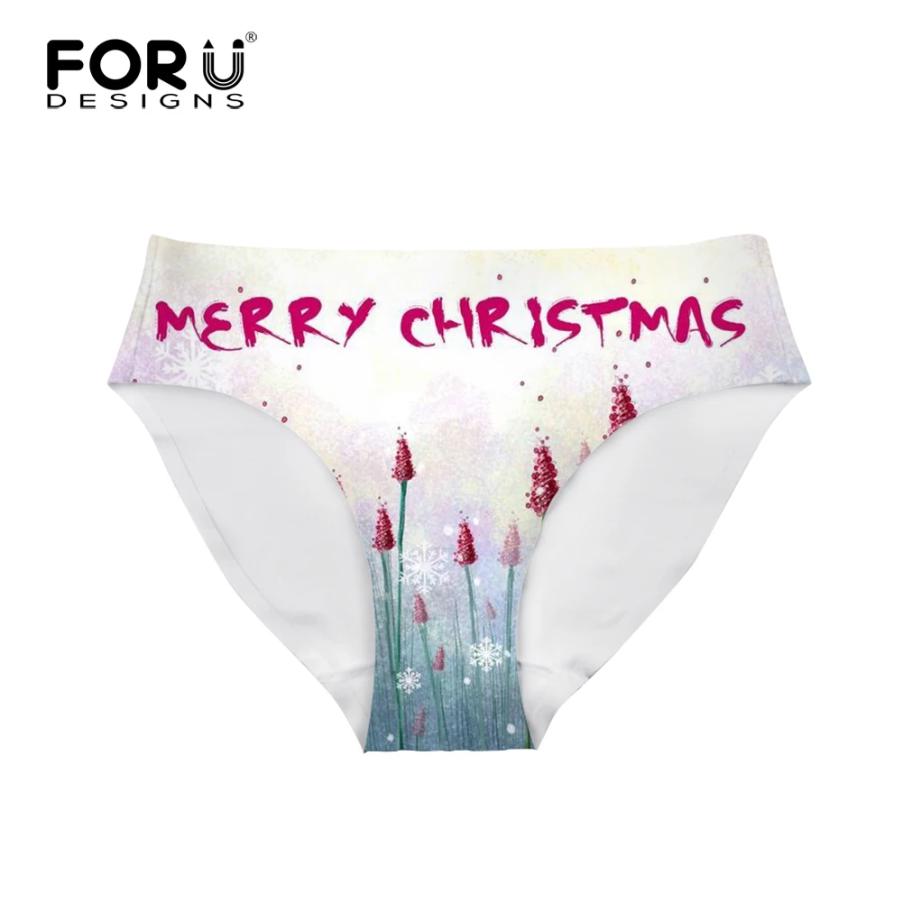 FORUDESIGNS/новогодний фестиваль, женское нижнее белье со снежинками и рождественским принтом, женские трусики, Дамское сексуальное нижнее белье, танга, стринги, стринги - Цвет: RI414AM