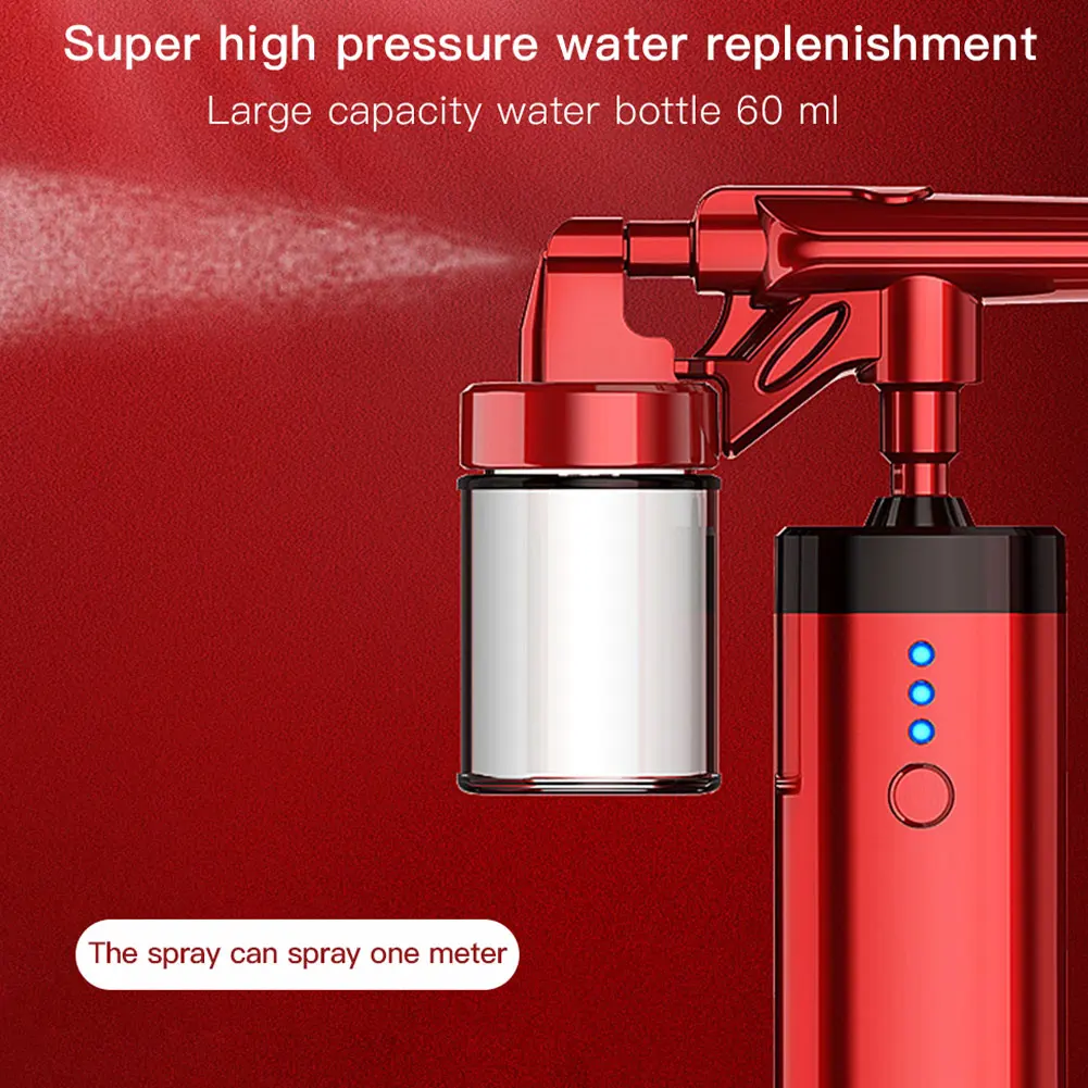 

Face Hydration Nano Humidifier Face Steamer Cordless Airbrush Kit 50ml Portable Facial Moisturizing Compressor Mist Sprayer