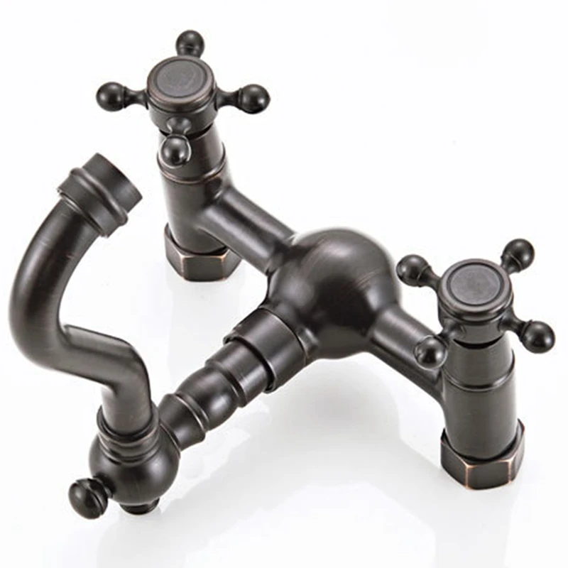 

Wall-Hung Basin Faucet with Double Handle Faucet, Hot and Cold Water Faucet, Used for 360-Degree Rotation in the Kitchen