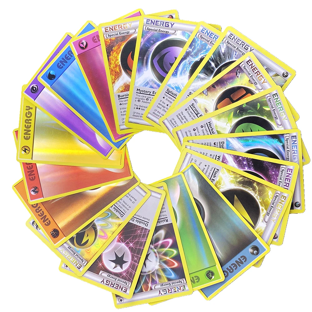 Cartas de Pok&eacute;mon de 20 piezas, juego de energ&iacute;a, refuerzo brillante, colecci&oacute;n de batalla de intercambio en ingl&eacute;s, carta Pok&eacute;mon, lista de regalo, Chico, Juguetes-0