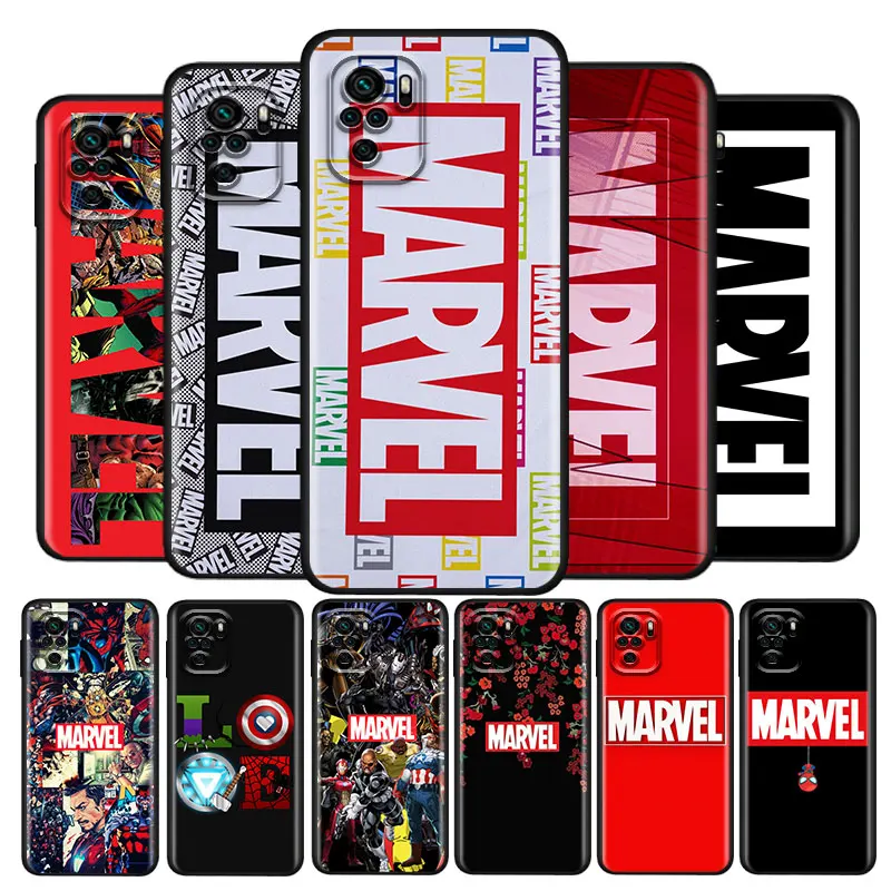 Классный Логотип Marvel для Xiaomi Redmi Note 10 9 Pro Max 10T 9T 9S 8T 8 7 6 5 4X Силиконовый мягкий черный