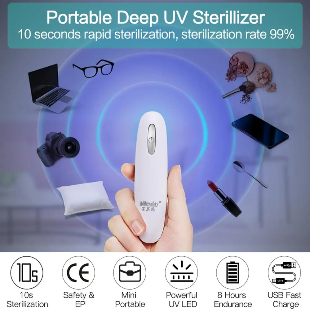 

UV LED Sterilizer Anself Homesafety Portable UVC Mini UV Lamp Disinfector Electric Sanitizer For Home Car Pet