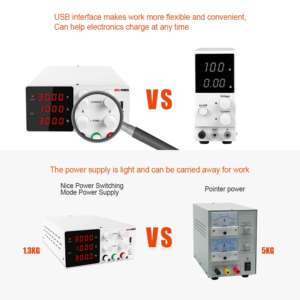 

Nice Power 4 Digit LED DC Power Supply Adjustable Accurate Regulated Voltage Regulator Switching Current regulator Bench Source