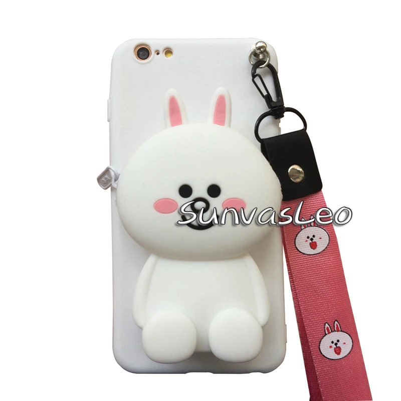 White Rabbit Для samsung Galaxy J4 J6/Plus J8 Note8 Note9 Note10 Pro 3D Кошелек Мягкий силиконовый чехол с мультяшным животным для телефона - Цвет: White Rabbit
