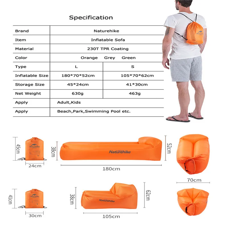 Naturehike сверхлегкий надувной диван воздушная кровать ленивые сумки портативный