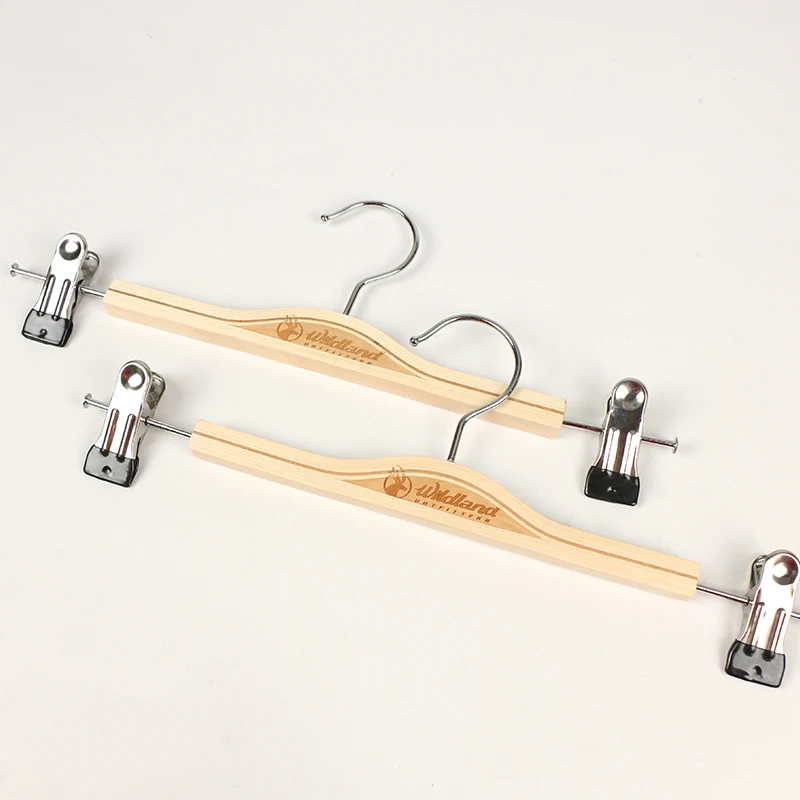 1/5 шт вешалка из натурального дерева с металлическими зажимами