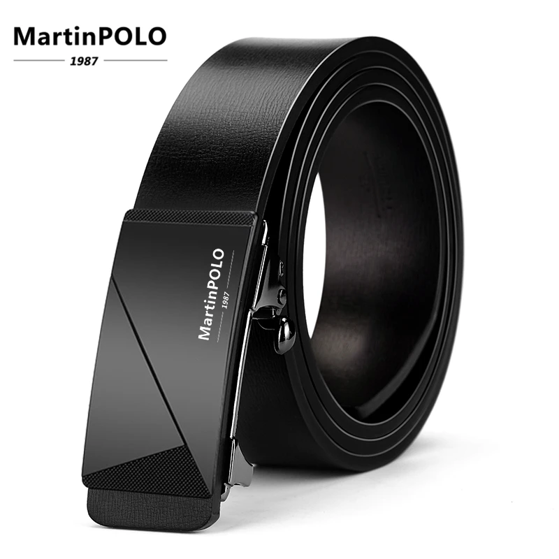 

MartinPOLO Men's Belt Genuine Leather Belt Men Designer Automatic Buckle Male Cow Leather Belt Cinturones Para Hombre MP01401P