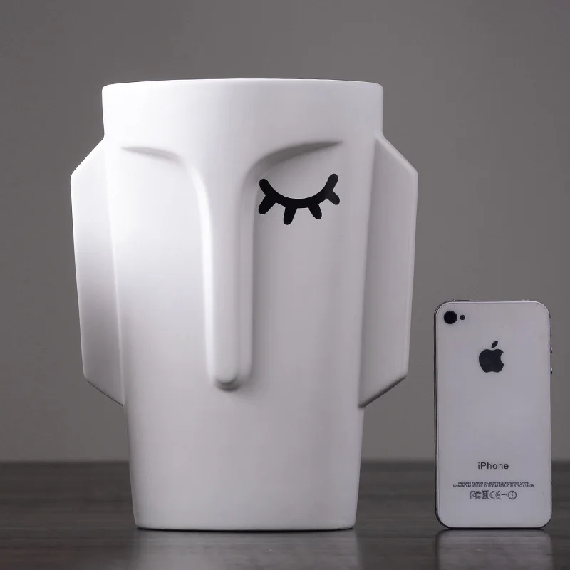 

Art Abstract Simple Vase Modern Ceramic Creative White Vase Nordic Living Room Decoration Table Decor Jarron Home Decor BN50HP