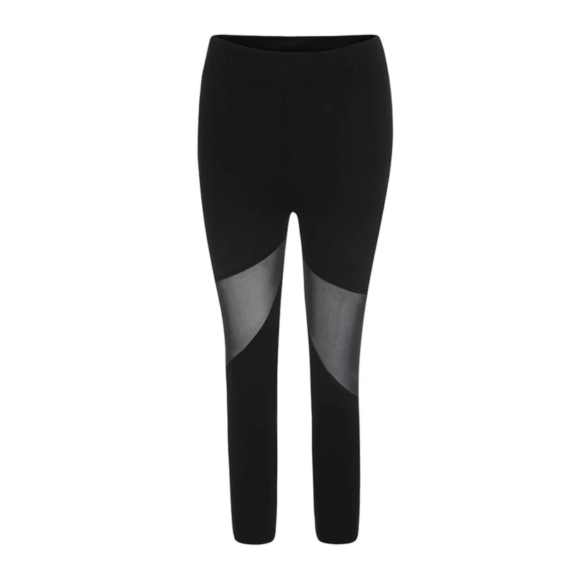 Black Patchwork Mesh Leggings Fashion Women's Jeggings Legins Women Leggins Female Elastic Pant Capri Women Fitness Leggings