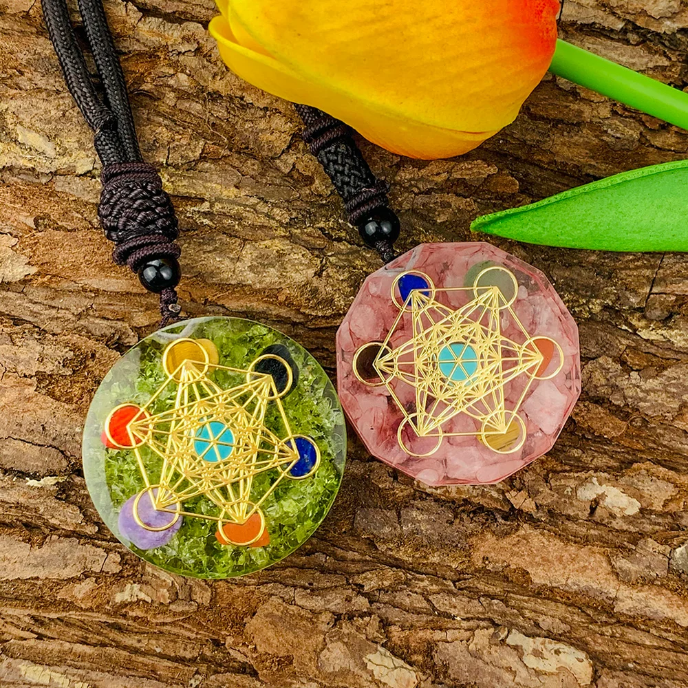 

Orgonite кулон Шри-Янтра ожерелье Сакральная в виде геометрических фигур Исцеление чакры в Рейки Кристалл ожерелье с положительной энергетико...