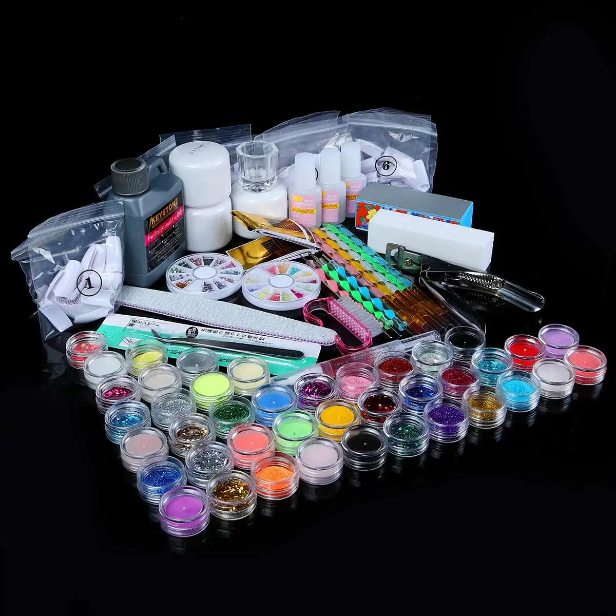 

NEW Acrylic Kit Nail Manicure Set With Acrylic Liquid Nail Glitter Powder Nail Tips Decoration Acrylic Brush Nail Art Tool Kit
