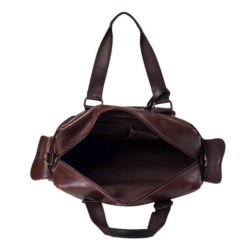 

Men's Handbag High Quality PU Leather Designer Travel Shoulder Bag Man Fashion Big Crossbody Bag for Men Large Tote Bolso Homme