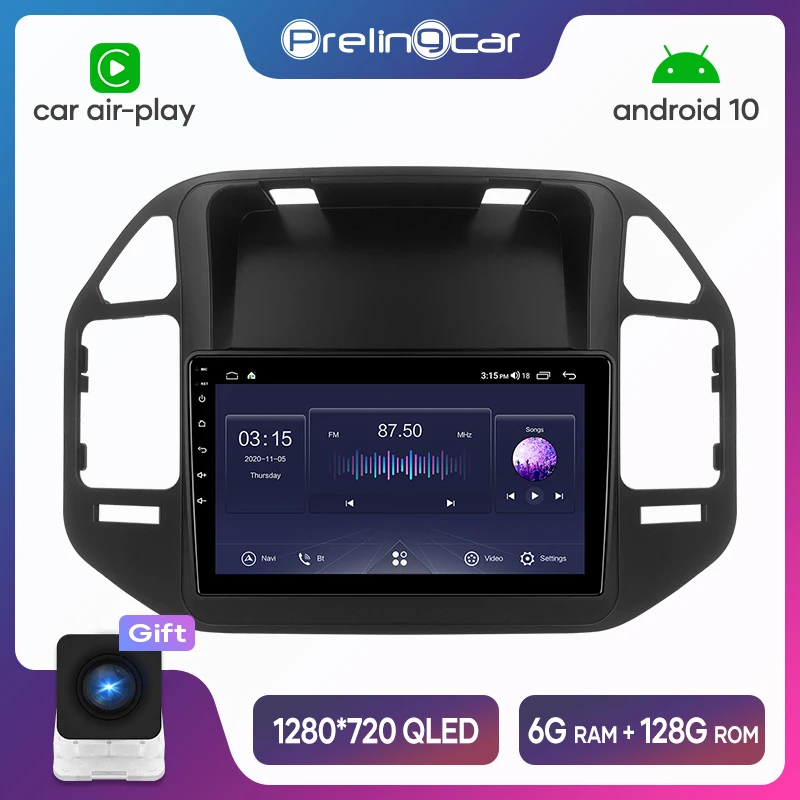 Автомагнитола Prelingcar Android 10 для Mitsubishi Pajero V73 2004 2011 мультимедийный видеоплеер с GPS