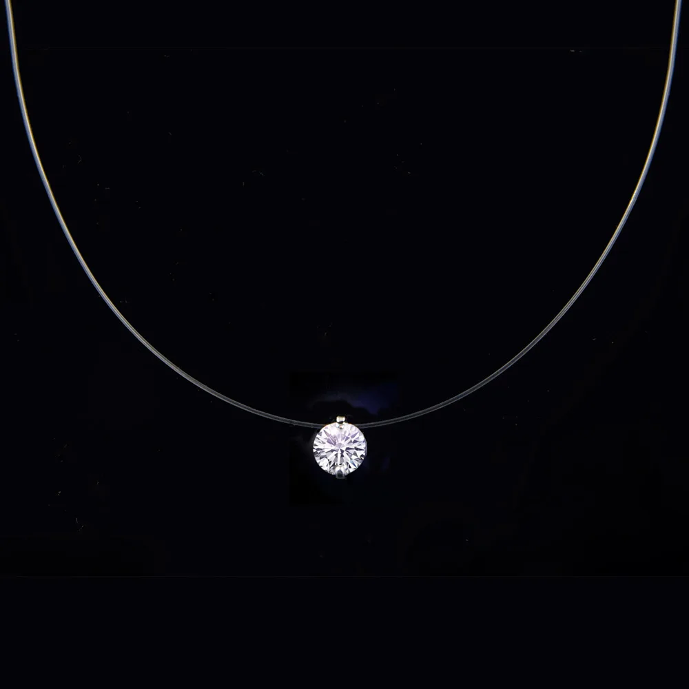 Серебряное ожерелье и невидимая прозрачная леска простая подвеска цепочка
