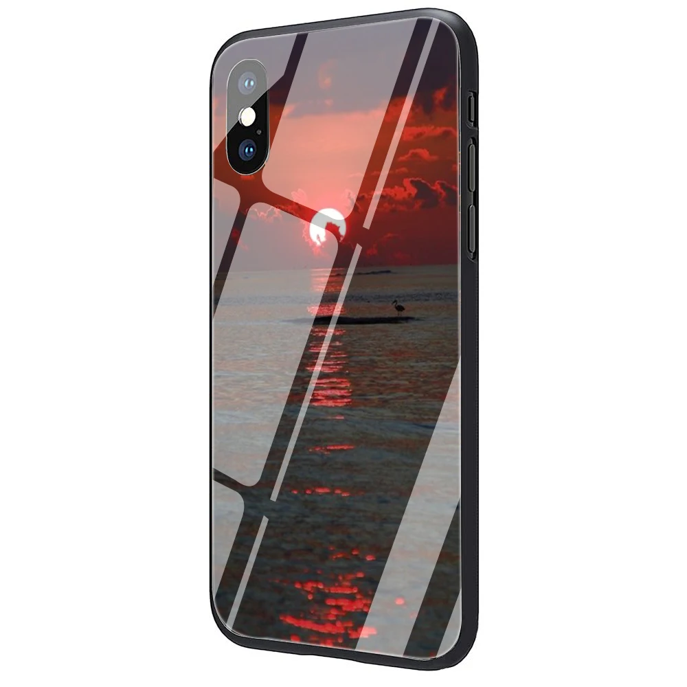 G2 EWAU Sunrise Sunset закаленное стекло чехол для телефона iPhone 11 Pro 6 6S Plus 7 8 Plus X XS XR XS Max - Color: G2