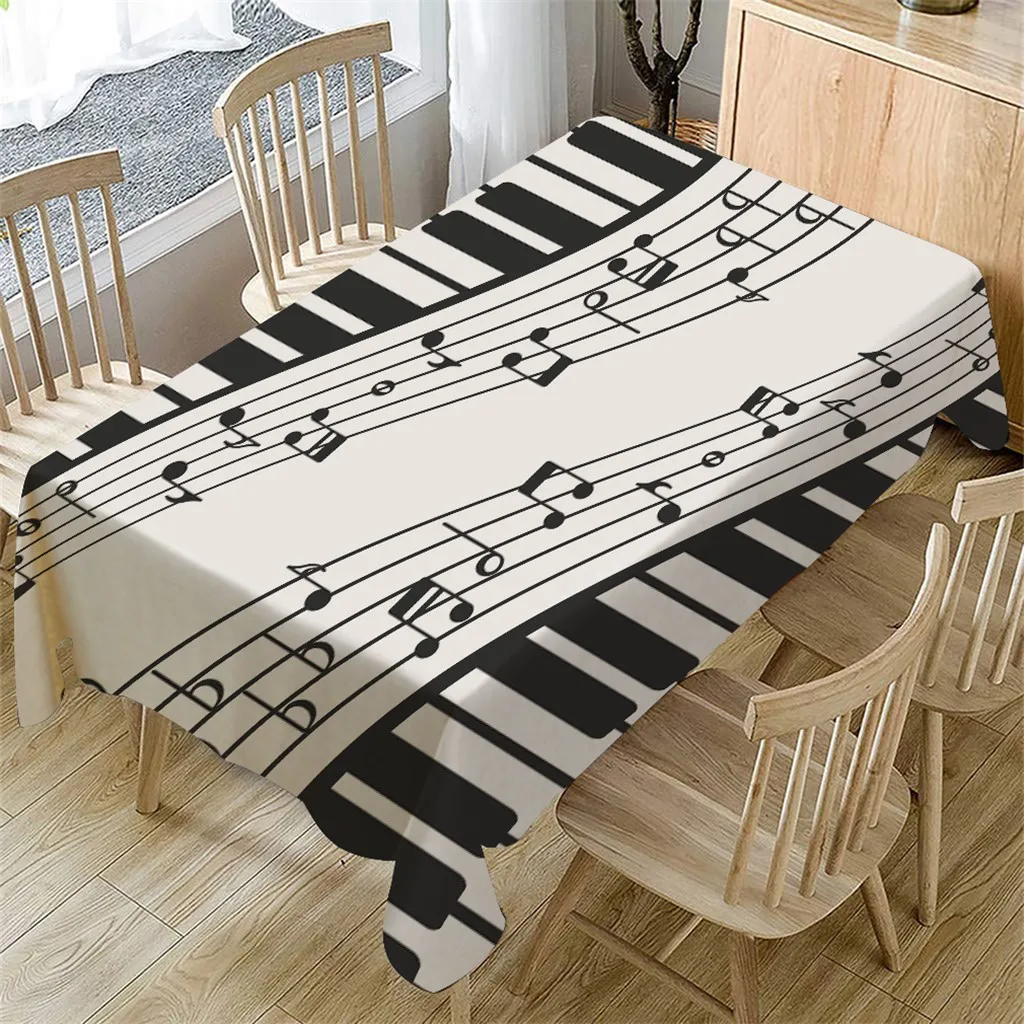 Tablecloth Diy Decor for Dining Line Table Piano Music Pattern Cloth Rectangular Tea Cover Home 19NOV27 | Дом и сад