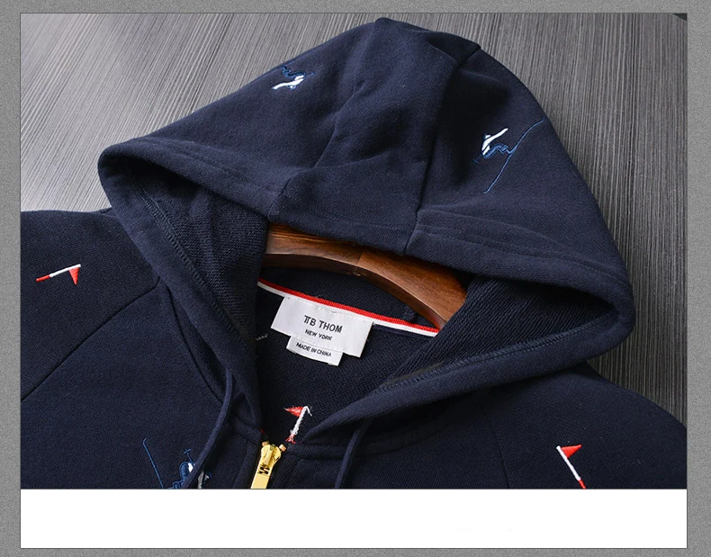 Модная брендовая одежда с капюшоном TB THOM лыжная куртка вышивкой для мужчин и