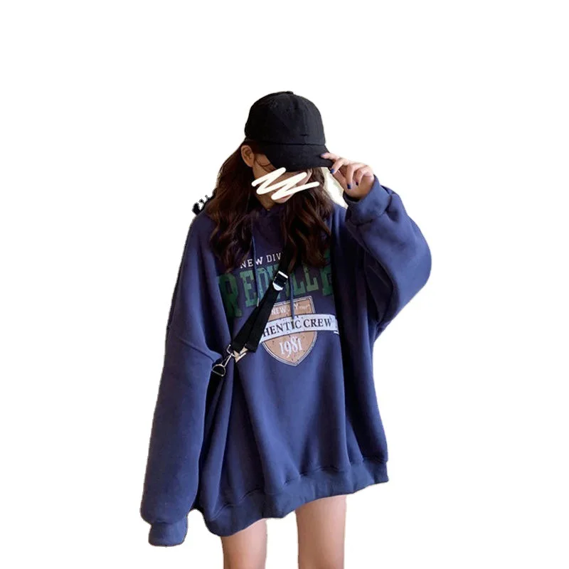 

Wei Clothing Girl Plus Plus-thick Student Korean Version Loose Autumn/winter New Lazy Wind Ins Jacket Jacket Tide Long Sleeve