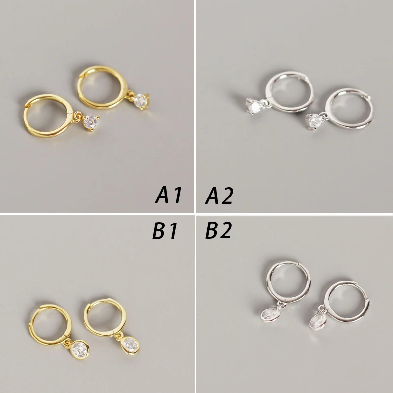Серьги huggie Hoop из стерлингового серебра 925 пробы с висячими кубическими