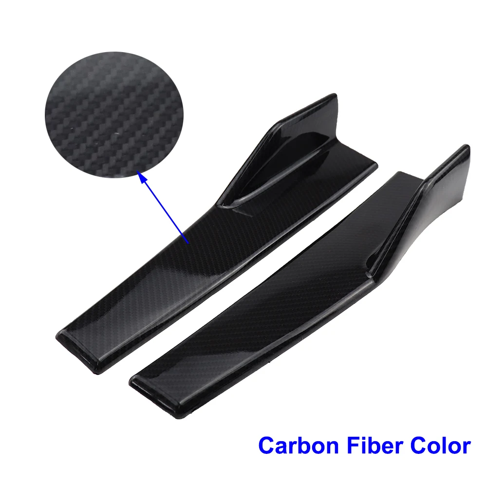 Carbon Fiber Copy 2 шт./компл. автомобиля широкофюзеляжный боковых юбок приспособления для резки комплект модифицированный пороги рокер Анти-Царапины крылышко крылья бампер 45 см Универсальный - Цвет: Carbon Fiber Copy