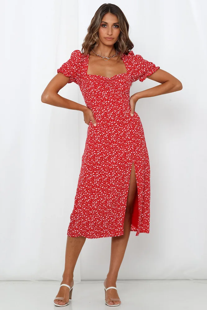 Летнее новое платье с цветочным принтом за стилем traff-style от Vadiming Sheiner - Sukienka Boho для женщин.