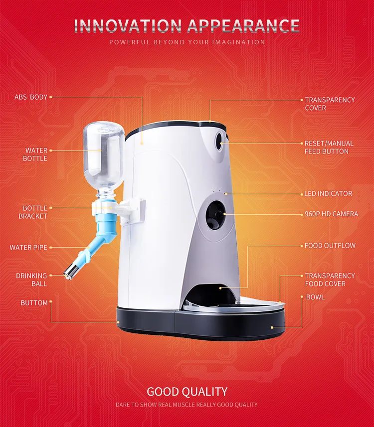 Автоматический Питатель для домашних животных умный диспенсер воды таймер с hd