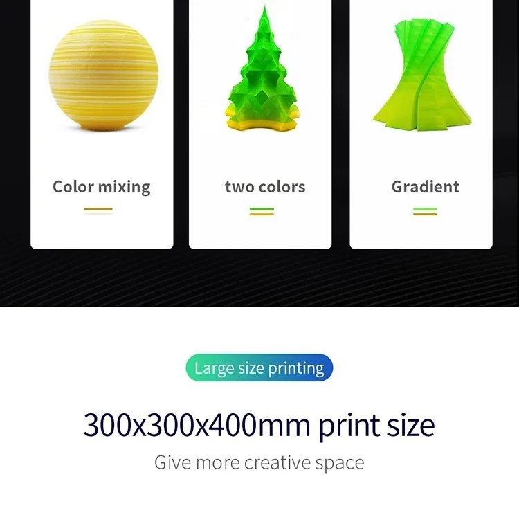 ZONESTAR Z10 Lager Размер 3d принтер одиночный/двойной экструдер Автоматическое Смешивание цвета с закаленным стеклом Горячая кровать быстро собранный