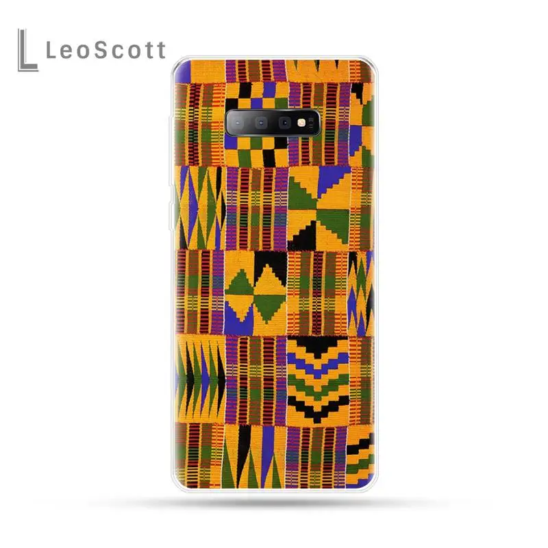 

Retro art African fabric pattern Phone Case For Samsung Galaxy S5 S7 S8 S9 S10 S10e S20 edge plus lite