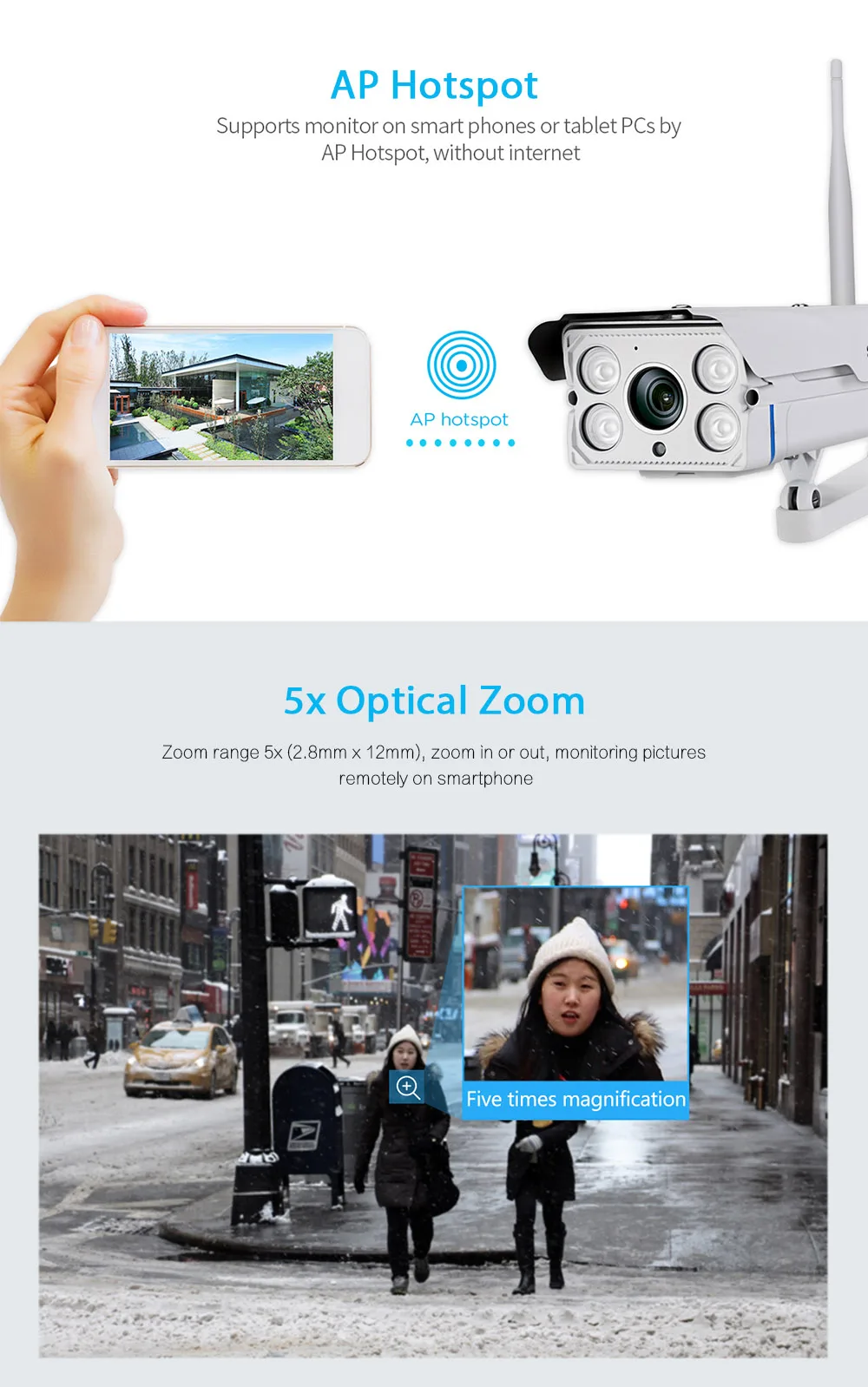 SriHome SH027 1080P Беспроводная ip-камера наружная двухсторонняя аудио CCTV камера наблюдения 180 градусов Водонепроницаемая камера