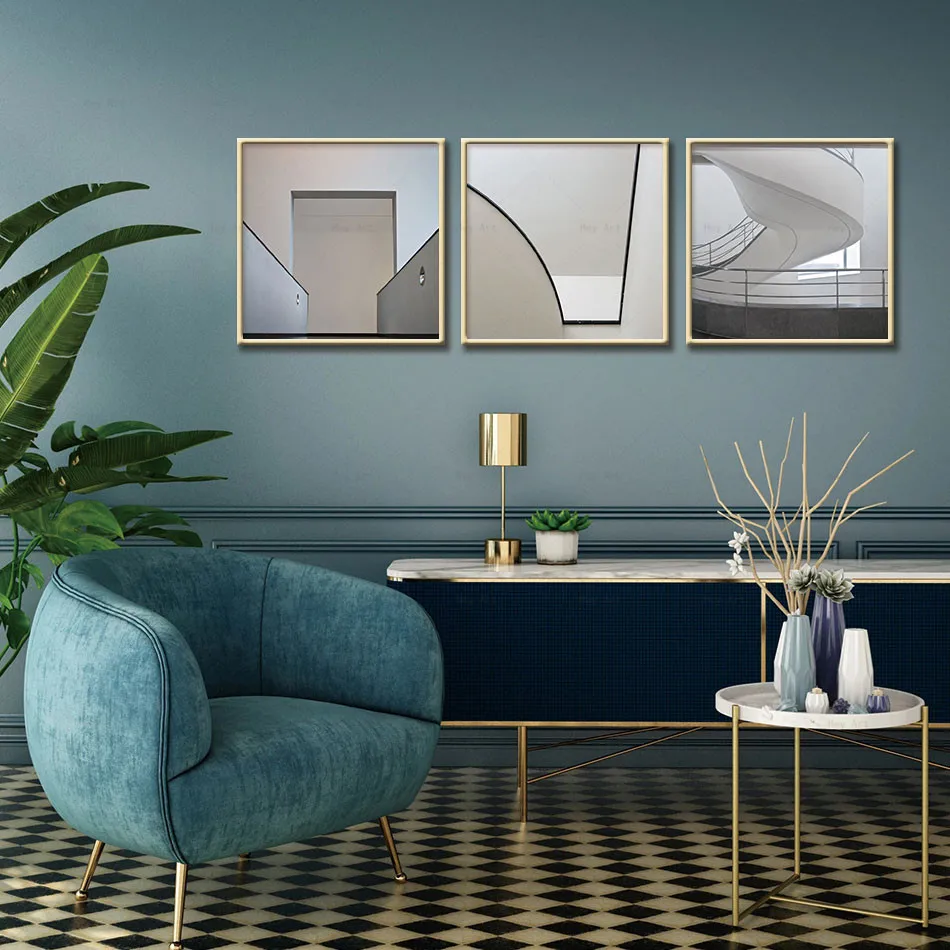 3 Панели холст для рисования лестниц и коридора Космический скандинавский